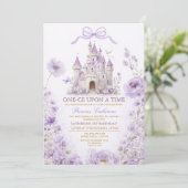 Lavender Princess Castle Birthday Invitation Einladung (Stehend Vorderseite)