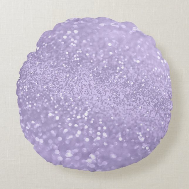 Lavender Princess Glitzer #1 (Imitate Glitzer) Rundes Kissen (Vorderseite)