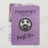 Lavender Puerto Rico Passport Save The Date (Vorne/Hinten)