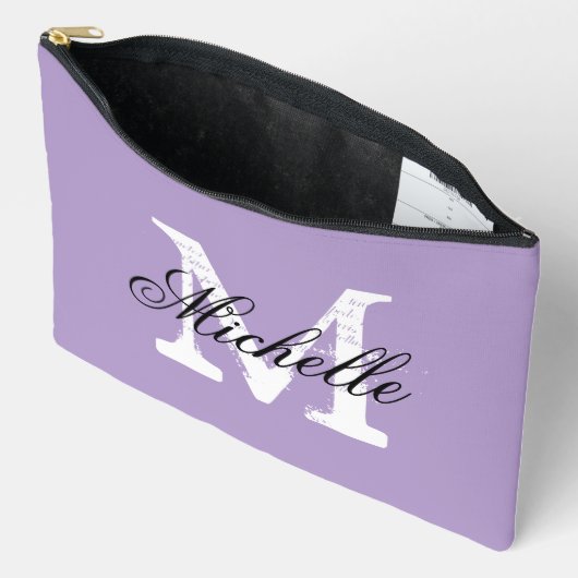 Lavender purple accessory pouch with monogram zubehörtasche (Offen)