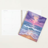 Lavender Purple Beach Sunset Watercolor Planer (Anzeige)