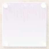 Lavender Purple Dripping Glitter Glasuntersetzer (Rückseite)