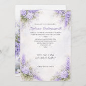 Lavender Purple Floral Clusters Birthday Party | Einladung (Vorne/Hinten)