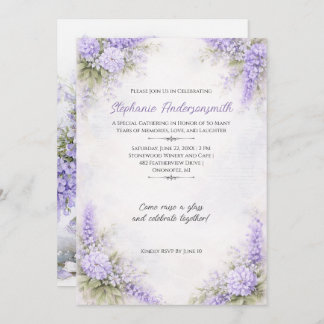 Lavender Purple Floral Clusters Birthday Party | Einladung
