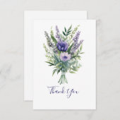Lavender Purple Flowers Grüne Danke Karte (Vorne/Hinten)