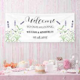 Lavender Purple Flowers Rustic Elegante Wedding Banner
