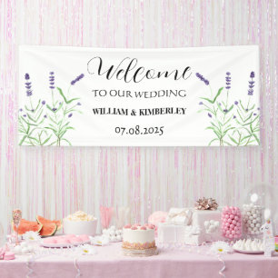 Lavender Purple Flowers Rustic Elegante Wedding Banner