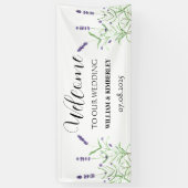 Lavender Purple Flowers Rustic Elegante Wedding Banner (Vertikal)