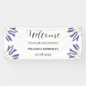 Lavender Purple Flowers Rustic Elegante Wedding Banner (Horizontal)