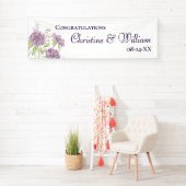 Lavender Purple Rose Wedding Banner (Insitu)
