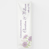 Lavender Purple Rose Wedding Banner (Vertikal)