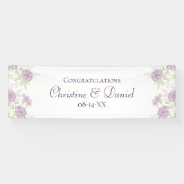Lavender Purple Rose Wedding Banner