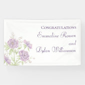 Lavender Purple Rose Wedding Banner (Horizontal)