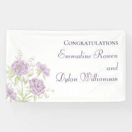 Lavender Purple Rose Wedding Banner