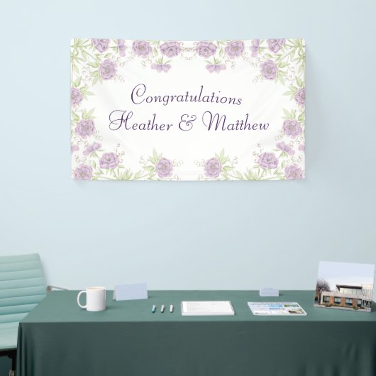 Lavender Purple Rose Wedding Banner (Messeveranstaltung)