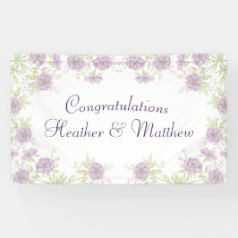 Lavender Purple Rose Wedding Banner