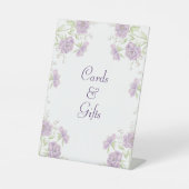 Lavender Purple Rose Wedding Cards Gift Sign Sockelschild (Vorderseite)