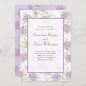 Lavender Purple Rose Wedding Einladung (Vorne/Hinten)