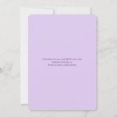 Lavender Purple Rose Wedding Einladung (Rückseite)