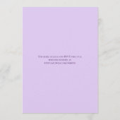 Lavender Purple Rose Wedding Einladung (Rückseite)