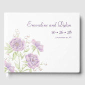 Lavender Purple Rose Wedding Gästebuch (Vorderseite)
