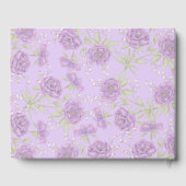 Lavender Purple Rose Wedding Gästebuch (Rückseite)
