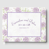 Lavender Purple Rose Wedding Gästebuch (Vorderseite)