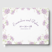 Lavender Purple Rose Wedding Gästebuch (Vorderseite)