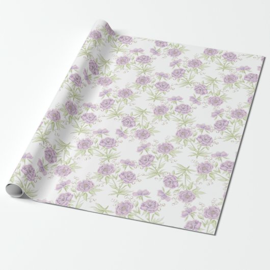Lavender Purple Rose Wedding Geschenkpapier (Ungerollt)