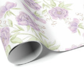 Lavender Purple Rose Wedding Geschenkpapier (Rolleneckpunkt)