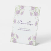 Lavender Purple Rose Wedding Guest Book Sign Sockelschild (Vorderseite)