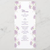 Lavender Purple Rose Wedding Menus Menükarte (Vorderseite)