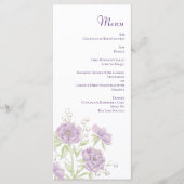 Lavender Purple Rose Wedding Menus Menükarte (Vorderseite)