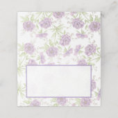 Lavender Purple Rose Wedding Platzkarte (Außenseite Aufgefaltet)