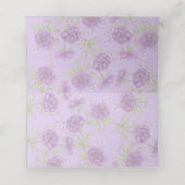 Lavender Purple Rose Wedding Platzkarte (Innenseite Aufgefaltet)