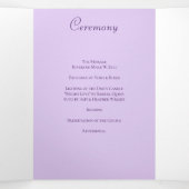 Lavender Purple Rose Wedding Programs Dreifach-gefaltete Programmkarte (Innenseite Mitte)