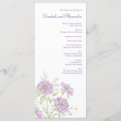 Lavender Purple Rose Wedding Programs Menükarte (Vorderseite)