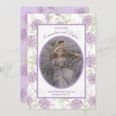 Lavender Purple Rose Wedding Save the Date Einladung (Vorne/Hinten)