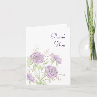 Lavender Purple Rose Wedding Thank You Cards Einladung