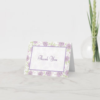 Lavender Purple Rose Wedding Thank You Cards Einladung