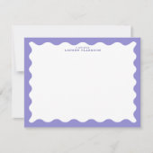 Lavender Purple Wavy Frame Note Card Einladung (Vorderseite)