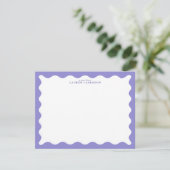 Lavender Purple Wavy Frame Note Card Einladung (Stehend Vorderseite)
