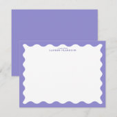 Lavender Purple Wavy Frame Note Card Einladung (Vorne/Hinten)