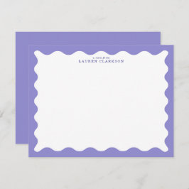 Lavender Purple Wavy Frame Note Card Einladung