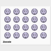 Lavender Purple Wedding Monogram Initials Runder Aufkleber (Blatt)