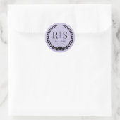 Lavender Purple Wedding Monogram Initials Runder Aufkleber (Tasche)