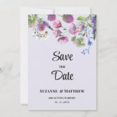 Lavender purple wildflower spring Save the Date Einladung (Vorderseite)