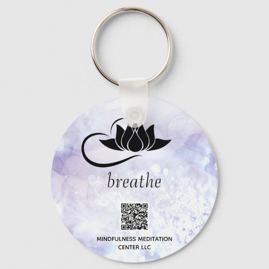 *~* Lavender QR - BREATHE Lotus Branding SWAQ Schlüsselanhänger (Vorderseite)