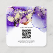 *~* LAVENDER QR CODE Yummy Gold Bold AP29 Quadratische Visitenkarte (Vorderseite)