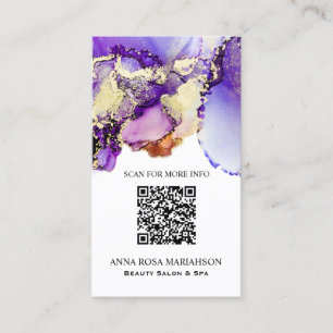 *~* LAVENDER QR CODE Yummy Gold Bold AP29 Visitenkarte
